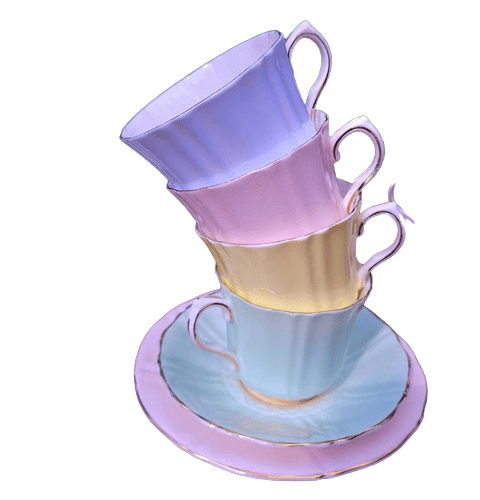 1940s Old Royal Rainbow Tea Set by Sampson Smith