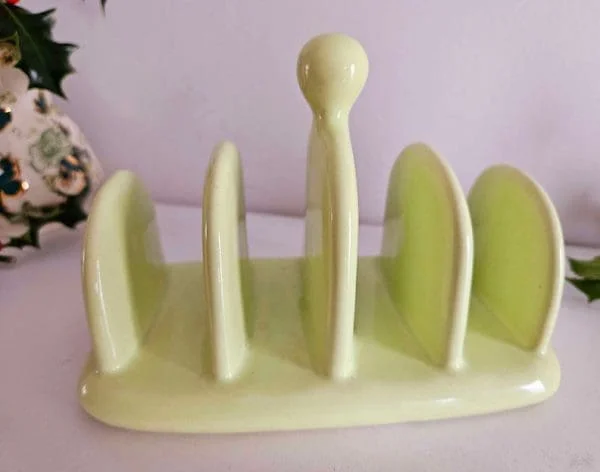 Pale Green Ceramic Toast Rack with Handle - Image 3