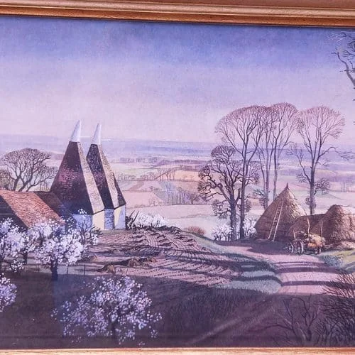 Framed 1940s Print of Painting 'Spring' by Rowland Hilder