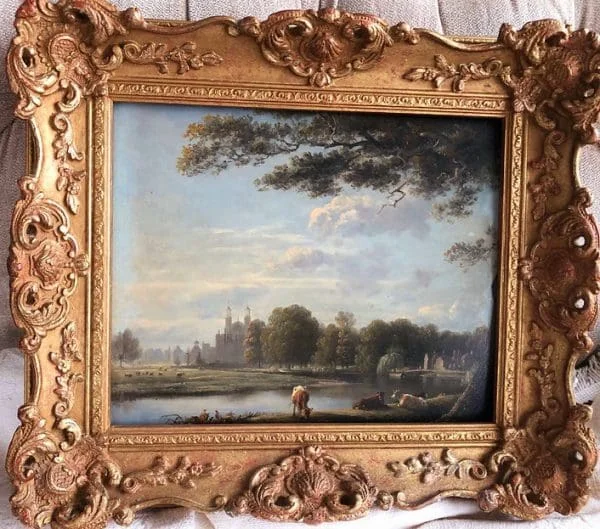 Original 19th Century Oil Painting of Eton College by Edmund Bristow (1787-1876) - Image 8