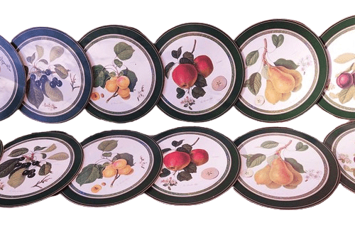 Set of 6 Pimpernel Circular or Rectangular Placemats of Hooker's Finest Fruits