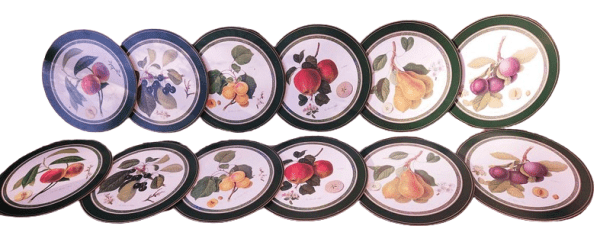 Set of 6 Pimpernel Circular or Rectangular Placemats of Hooker's Finest Fruits