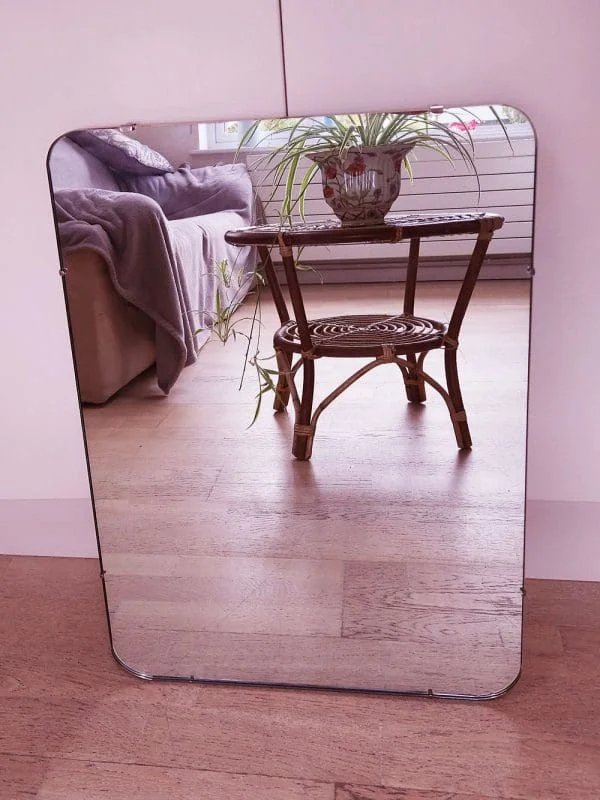 Mid-Century frameless asymmetrical mirror - Image 4