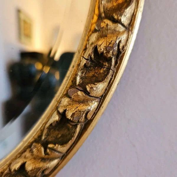 Circular bevelled vintage Gilded mirror - Image 6