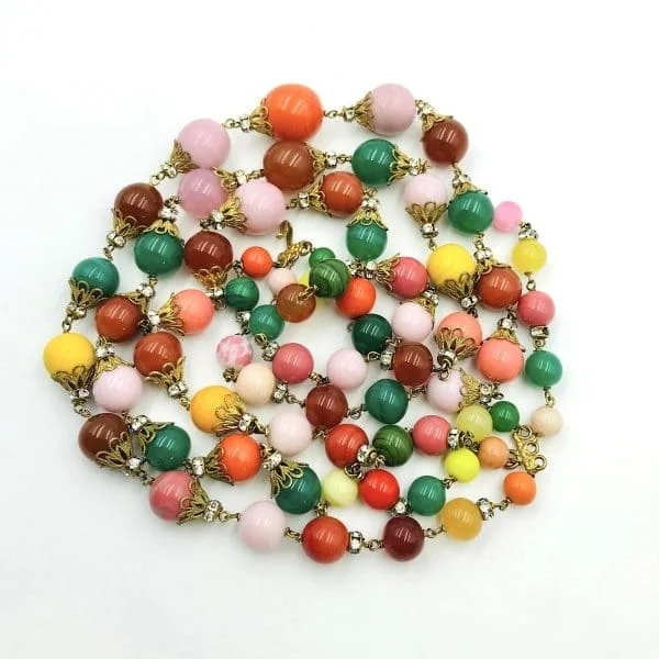 Vintage Chanel Multi Colour Gripoix Glass Bead Necklace Circa 1950s - Image 8