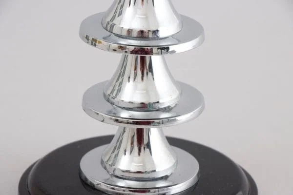 Pair of Modernist Art Deco Table Lamps with Frosted Glass Star Shades, British c.1930 - Image 11