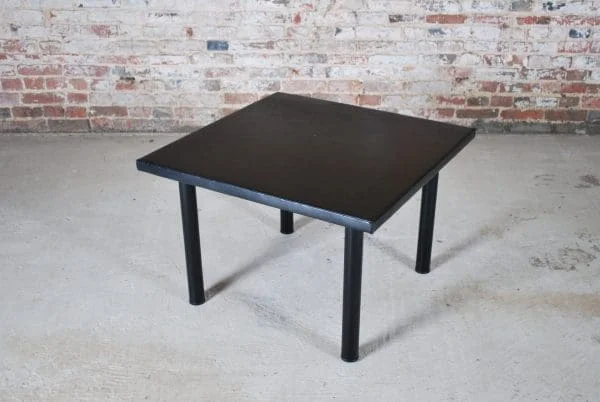 Mid Century coffee table with leather top and aluminium legs. Designed by Yrjö Kukkapuro for Haimi - Image 3