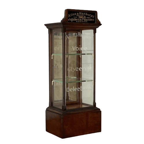 Victorian Mahogany shop Counter Display Cabinet.