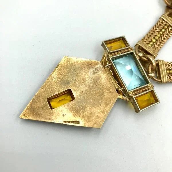 French Art Deco Egyptian Revival Necklace Circa 1920s - Image 5