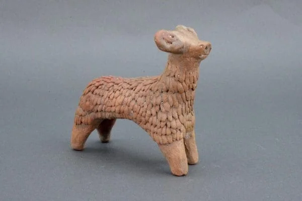 An ancient pottery figure of a ram hand made in Syria - Image 3