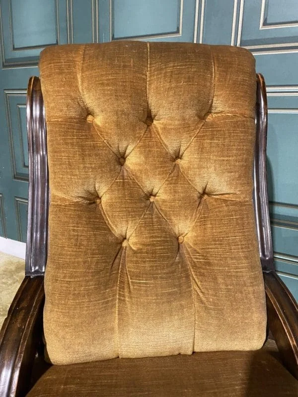 Victorian mahogany upholstered button backed nursing chair - Image 6