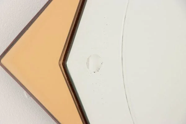 Art Deco Star Mirror with Clear & Peach Mirror Glass - Image 3