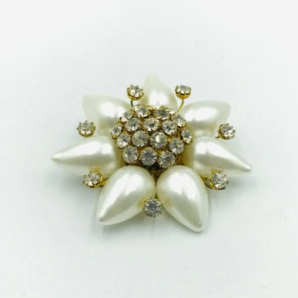 Vintage Chanel Gripoix Pearl Camelia Brooch Circa 1950s - Image 2