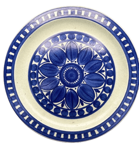 Midwinter Stonehenge Blue Dahlia Plate, Retro Lunch Plate, Vintage Blue Salad Plate Designed By Jessie Tait 1972