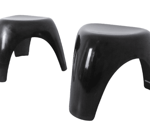 Vintage Pair of Japanese Black Fibreglass ' Elephant ' Stools By Sori Yanagi For Habitat