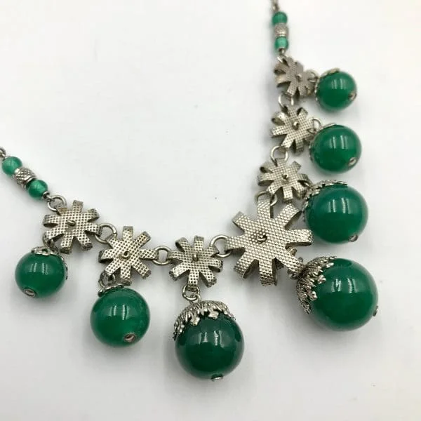 Vintage German Machine Age Chrysoprase Drop Necklace 1930s - Image 3