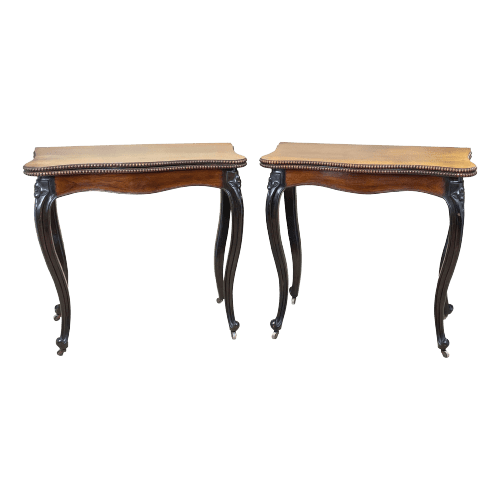 Pair of 19th Century Rosewood Card Tables, France Circa 1860