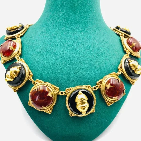 Vintage Patrice Etruscan Revival Panel Necklace 1970s - Image 3