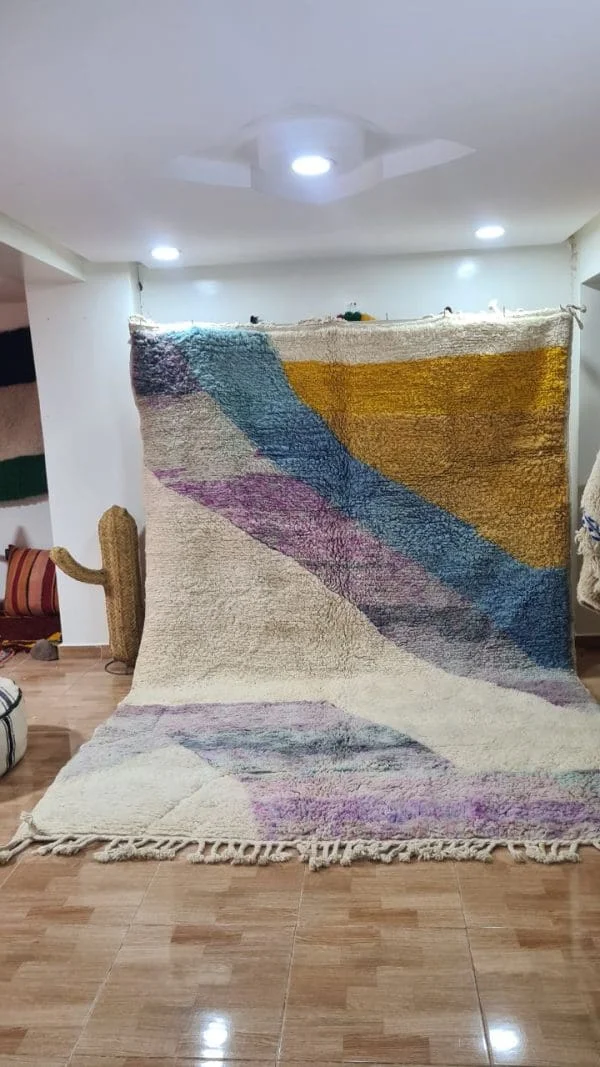 Handwoven Berber Rug with Geometric Color Blocks 300x200 cm