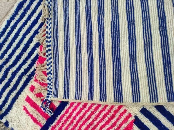 Modern Berber Rug with Abstract Patterns and Stripes - Image 5