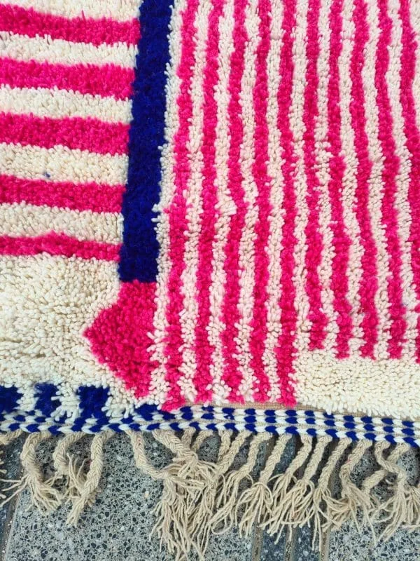 Modern Berber Rug with Abstract Patterns and Stripes - Image 3