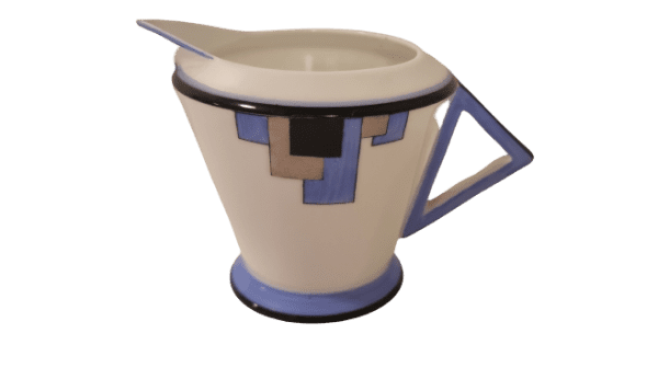 Shelley Art Deco Vogue Design Blue Block Milk Jug from an Eve Shape set by Eric Slater - Image 3