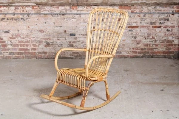 A vintage 1960s Boho bamboo rocking chair - Image 3