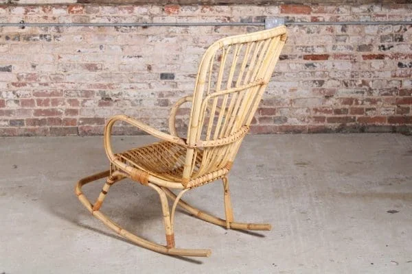 A vintage 1960s Boho bamboo rocking chair - Image 2