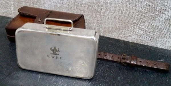 Army and Navy Silver Plated Sandwich Tin and Leather Case - Image 6