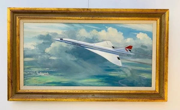 OIL PAINTING CONCORDE BY DOUGLAS ETTRIDGE (1929-2009) OIL ON CANVAS CIRCA 1976 - Image 4