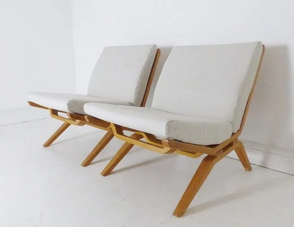 Pair Of Vintage Beech Lounge Chairs Model S725 By Dorothy & Paul Goble For Stag - Image 6