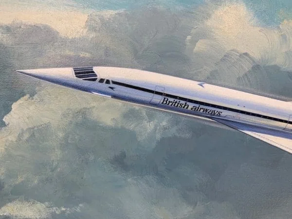 OIL PAINTING CONCORDE BY DOUGLAS ETTRIDGE (1929-2009) OIL ON CANVAS CIRCA 1976 - Image 9