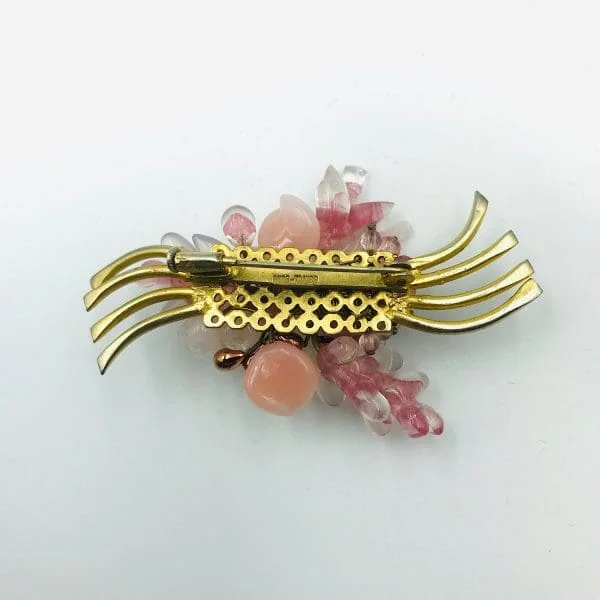 Vintage Louis Rousselet Pink Floret Brooch Circa 1950s - Image 5