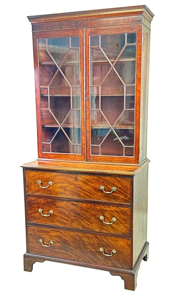 Small Georgian Mahogany Secretaire Bookcase