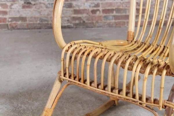 A vintage 1960s Boho bamboo rocking chair - Image 7