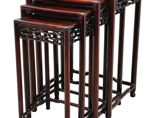 Oriental Hardwood Nest Of Four Coffee Tables