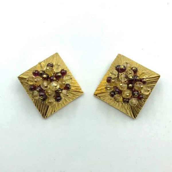 Vintage Robert Goossens Poured Glass Earrings - Image 3