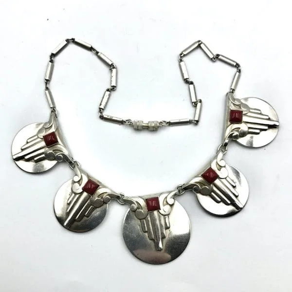 Art Deco Scyscraper Carnelian Necklace - Image 2