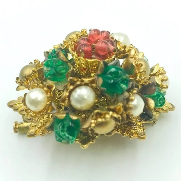 French Louis Rousselet Cluster Filigree Brooch - Image 2