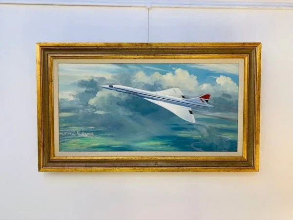 OIL PAINTING CONCORDE BY DOUGLAS ETTRIDGE (1929-2009) OIL ON CANVAS CIRCA 1976 - Image 5