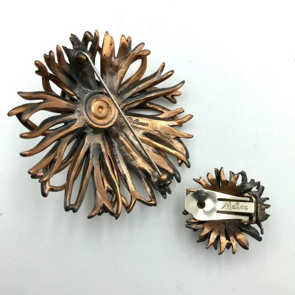 Vintage Renoir Matisse Brooch and Earrings Circa 1950s - Image 3