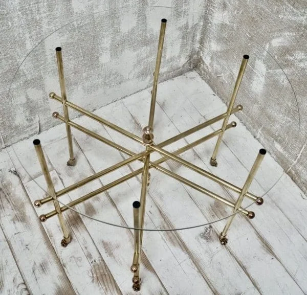 Mid-Century Brass Claw Feet Coffee Table C 1970s - Image 7