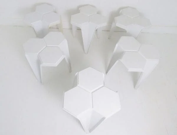 Set of 6 Vintage White Mensa Stacking Stools/Nest of Tables By Jasp For Hexagon Designs - Image 2