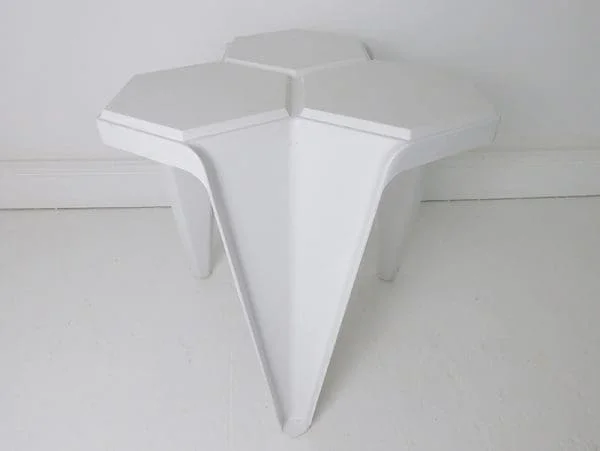 Set of 6 Vintage White Mensa Stacking Stools/Nest of Tables By Jasp For Hexagon Designs - Image 4