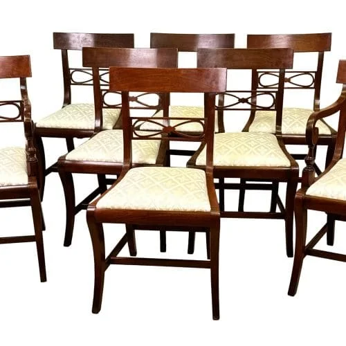 Set Of Eight Georgian Mahogany Dining Chairs