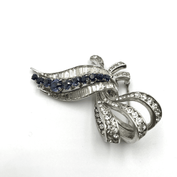 Knoll and Pregizer Sapphire Paste Articulated Art Deco Brooch - Image 3