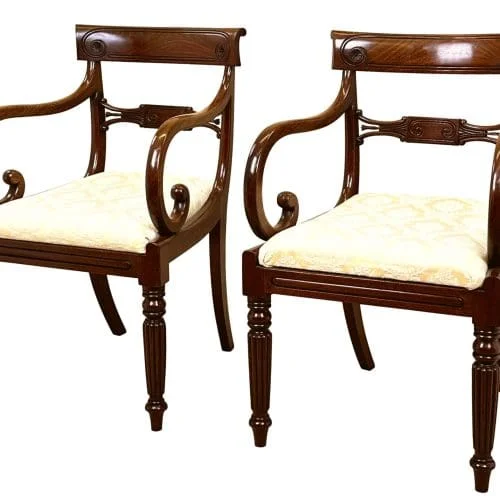 Pair Of Regency Mahogany Carver Armchairs
