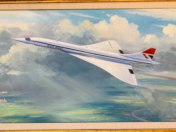 OIL PAINTING CONCORDE BY DOUGLAS ETTRIDGE (1929-2009) OIL ON CANVAS CIRCA 1976 - Image 6