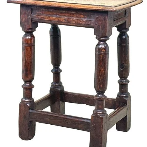 17th Century Rectangular Oak Joint Stool