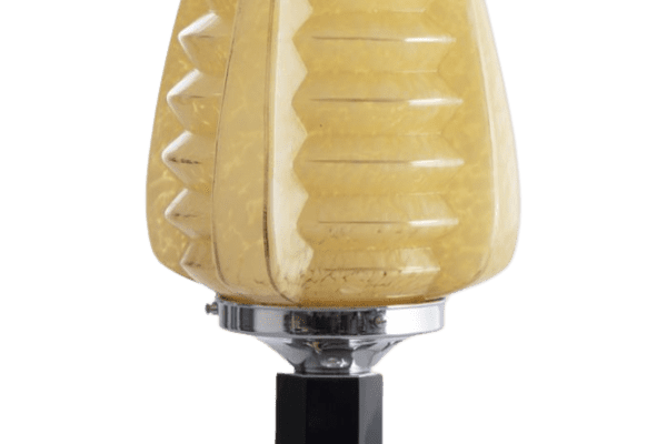 British Art Deco Table Lamp with Mottled Glass Shade c.1930 - Image 8